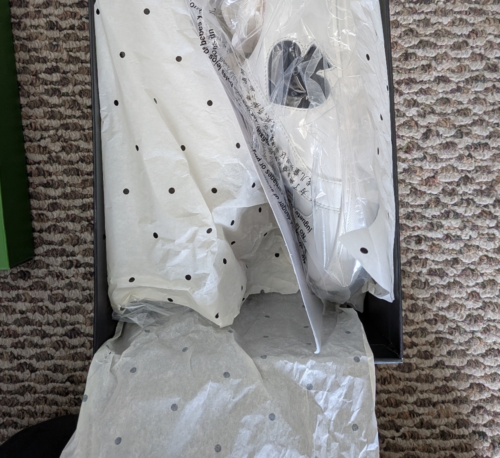 kate spade White Leather Sneakers with Black Spade Accent Fez Action Nappa Calf - Picture 2 of 5